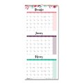 Blueline 3-Month Wall Calendar, 12 1/4 x 27, Floral, 2020 C171129
